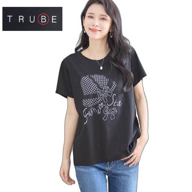 trube きらきらリボンハットプリントTシャツ