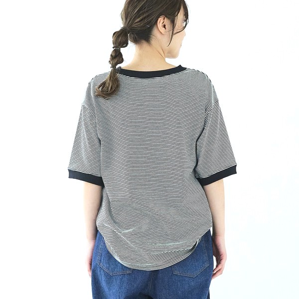 cloud nine クラウドナイン 襟ぐり袖口配色ハーフ袖ｔシャツ その3