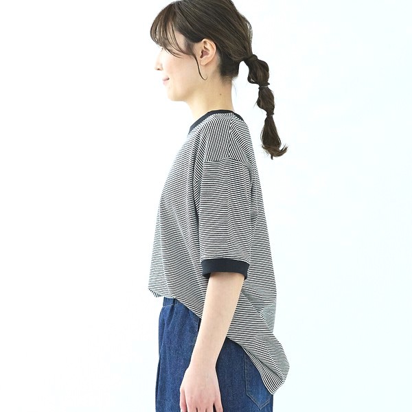 cloud nine クラウドナイン 襟ぐり袖口配色ハーフ袖ｔシャツ その4