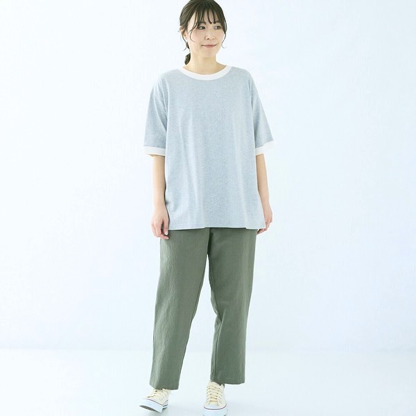 cloud nine クラウドナイン 脇後ろゴム入り９分丈テーパードパンツ その8
