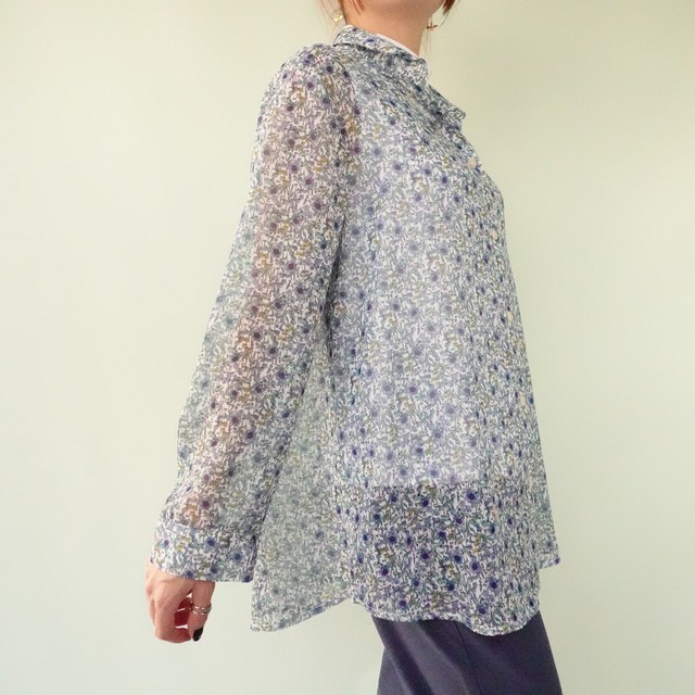 coral 小花プリントシフォンブラウス その7
