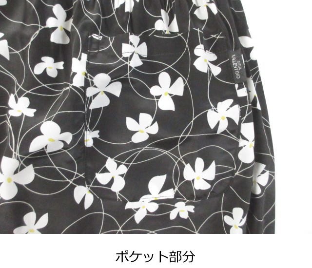 プリーツ加工花柄ちりめんプリント後ろボタン開きエプロン その8