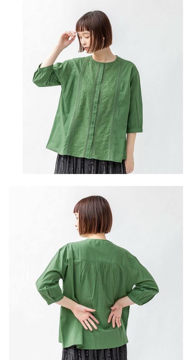 m.m.o 綿100％キャンブリック刺繍レースブラウス その9