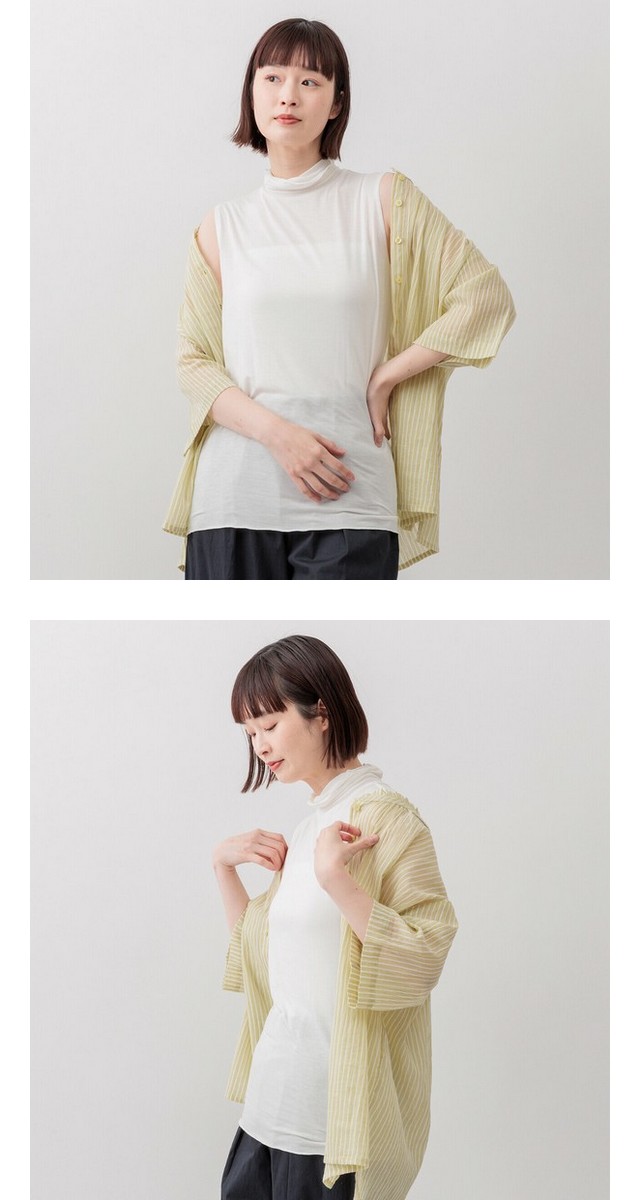 m.m.o ふんわりガーゼハイネックノースリーブプルオーバー その4