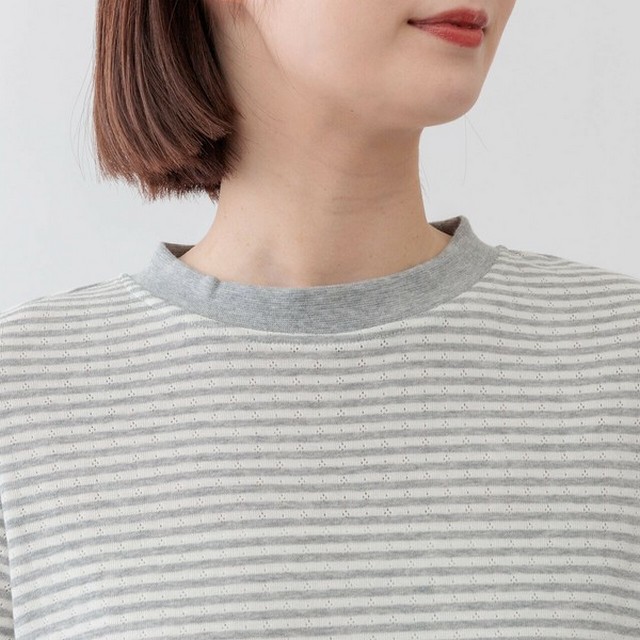 m.m.o クールネック半袖ボーダーTシャツ その4