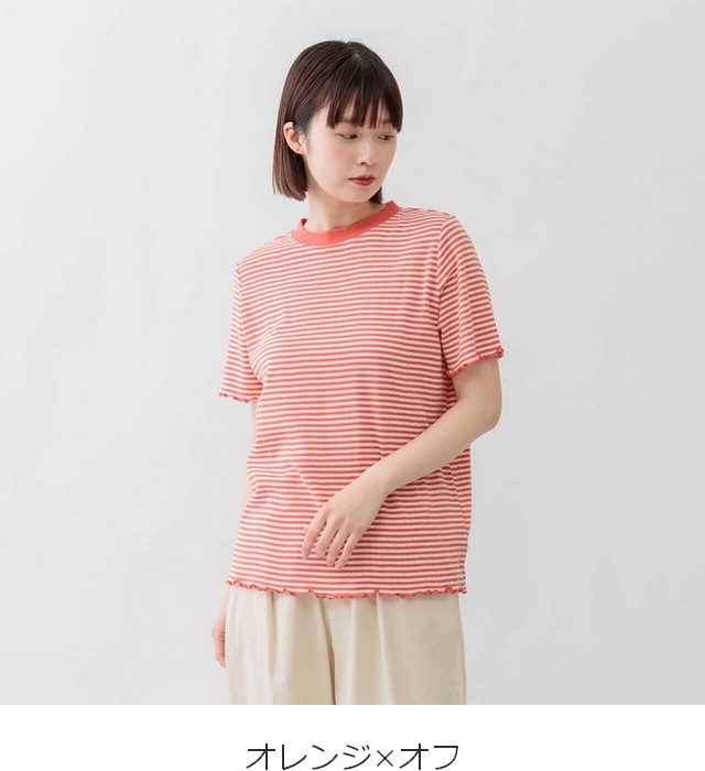 m.m.o クールネック半袖ボーダーTシャツ その5