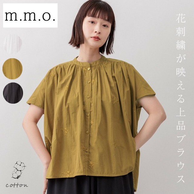 m.m.o 綿キャンブリック花刺繍ブラウス