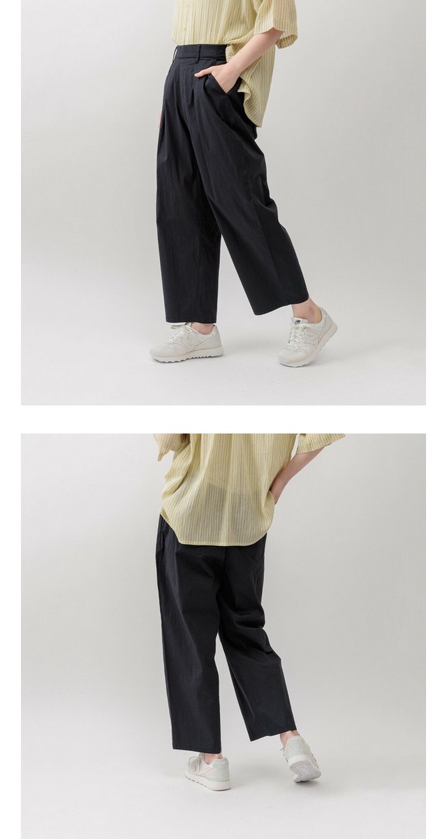 m.m.o 綿ストレッチポプリンタック入りストレートパンツ その11