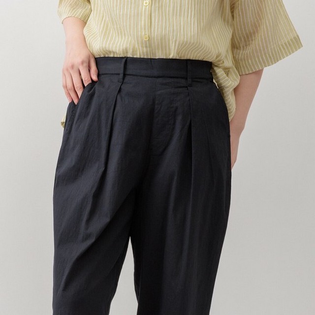 m.m.o 綿ストレッチポプリンタック入りストレートパンツ その12