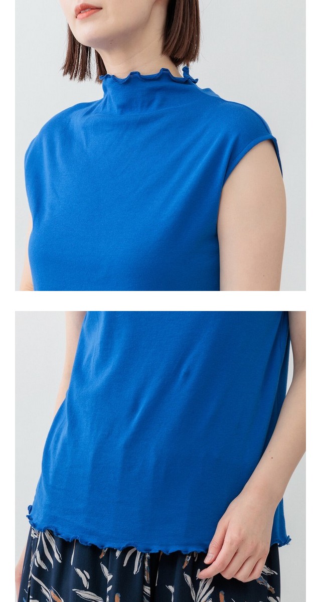 m.m.o ボトルネックシアーノースリーブTシャツ その8