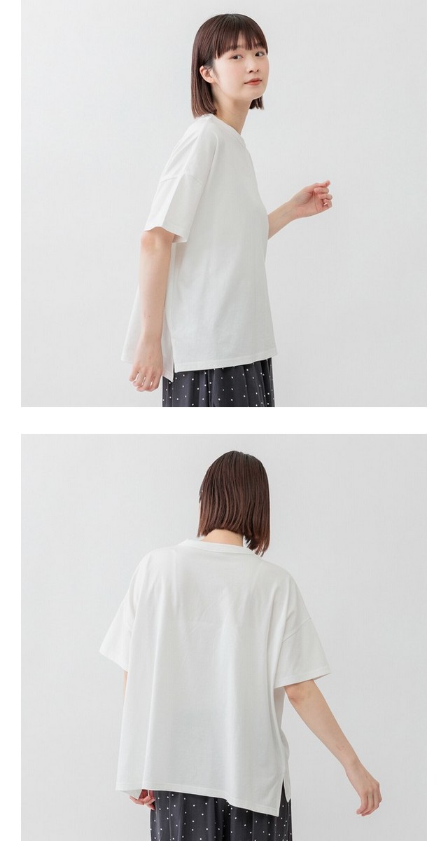 m.m.o クルーネックサイドスリット半袖カットソー その3