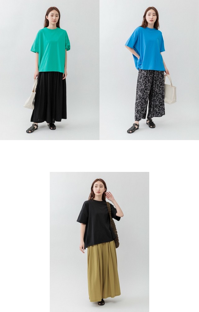 m.m.o クルーネックサイドスリット半袖カットソー その13