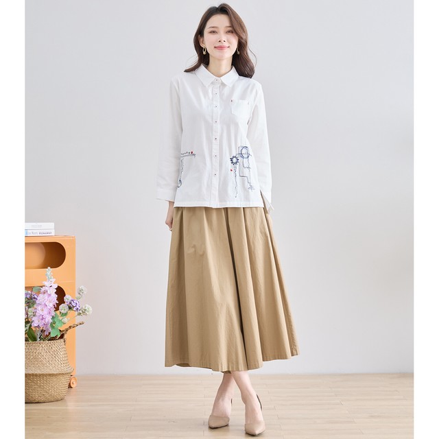 trube アート調刺繍コットンシャツ その9