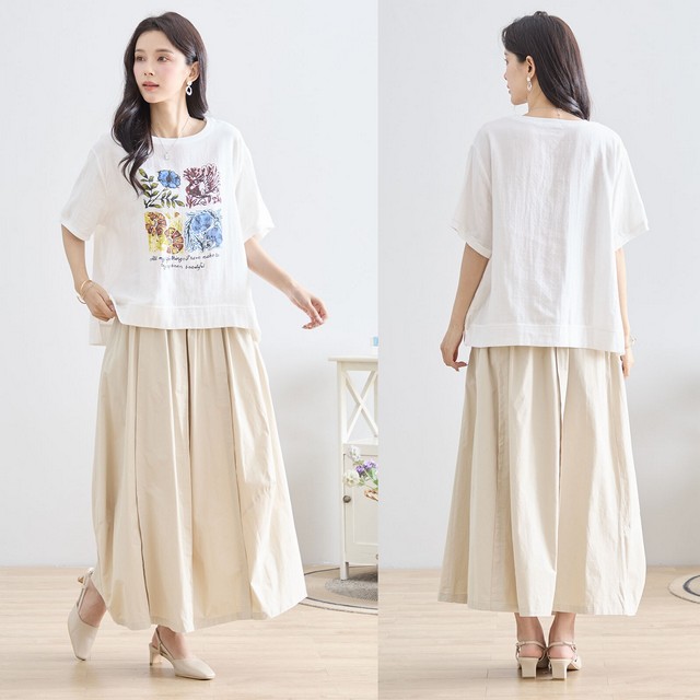 trube カラフルフラワーアートプリントTシャツ その4