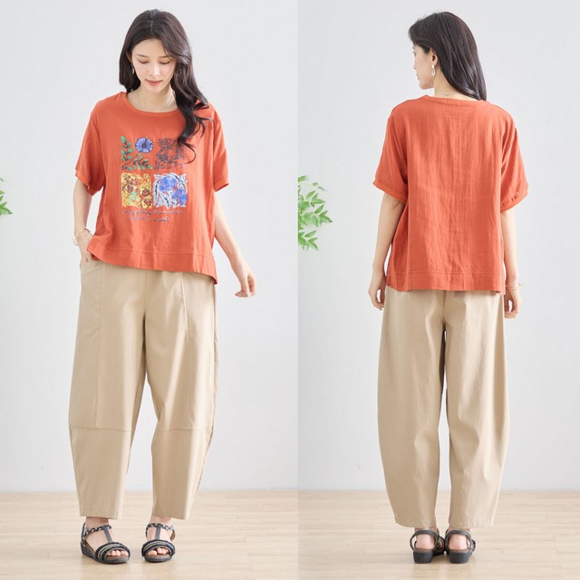 trube カラフルフラワーアートプリントTシャツ その9