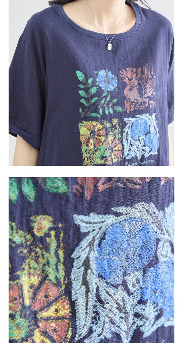trube カラフルフラワーアートプリントTシャツ その12