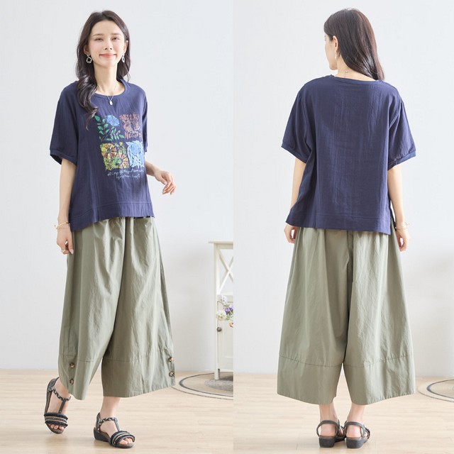 trube カラフルフラワーアートプリントTシャツ その13