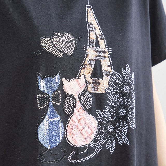 trube ロマンティックキャットデコレーションｔシャツ その6