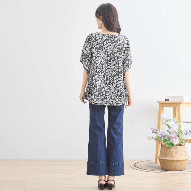 trube ナチュラルフラワー柄ドローストリングカットソー その6