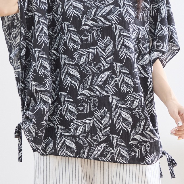 trube リーフ柄ドローストリングカットソー その8