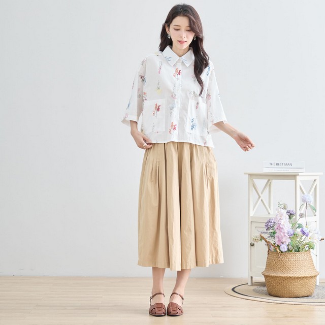 trube 草花刺しゅうシャツブラウス その2