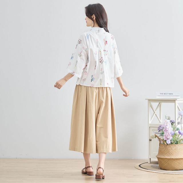 trube 草花刺しゅうシャツブラウス その5
