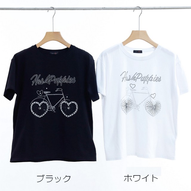trube パールラインストーン自転車デザインTシャツ その13