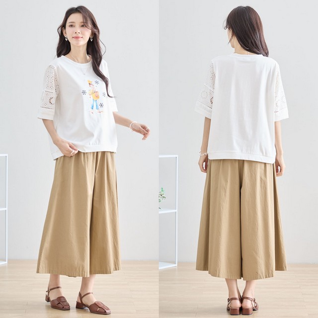 trube レース袖イラストガールTシャツ その6