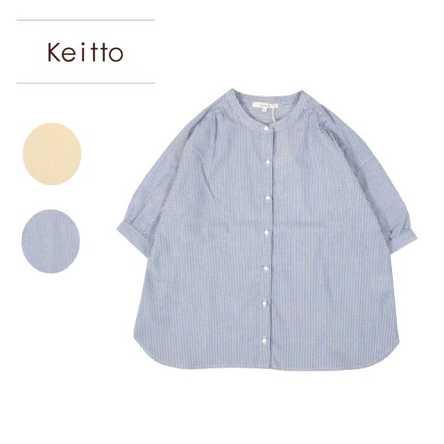 keitto ケイット ストライプ柄サッカーシャツ